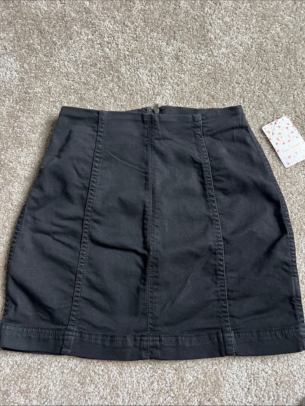 NWT free people black mini skirt size 4